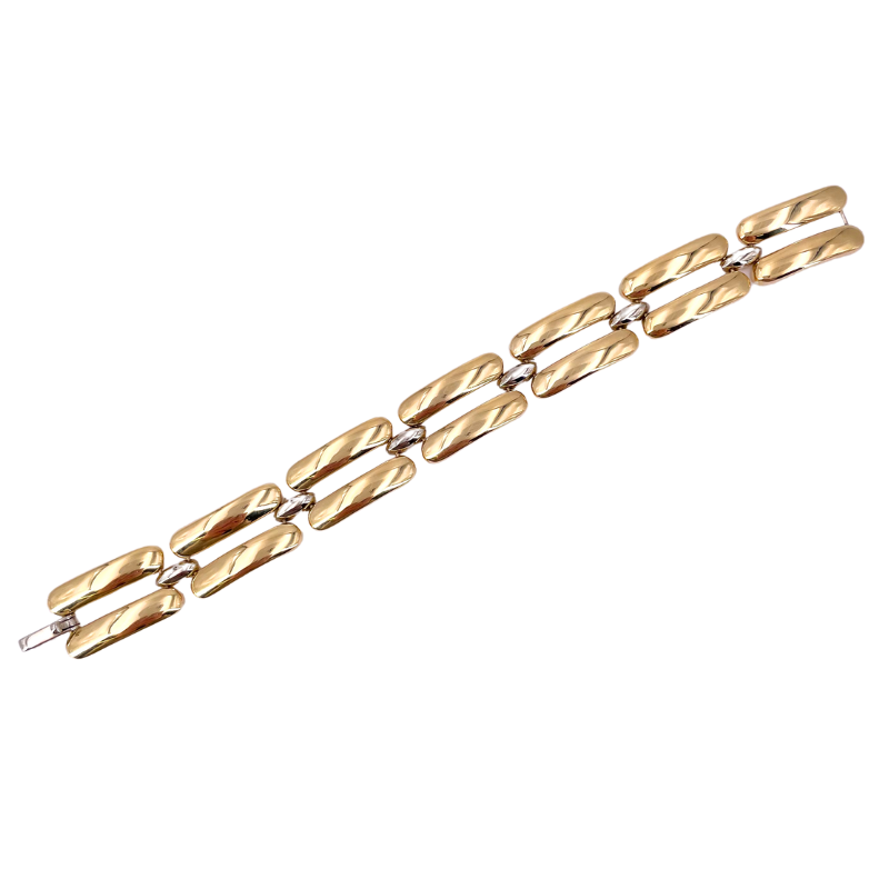 Bracciale polsino doppio barrette oro; 31.7 gr