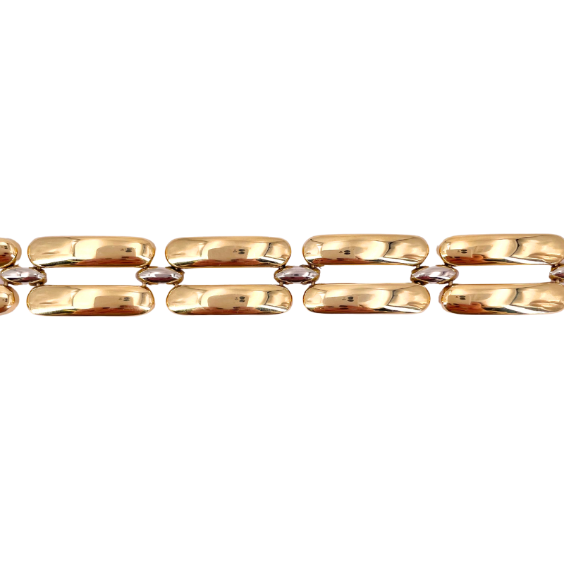 Bracciale polsino doppio barrette oro; 31.7 gr