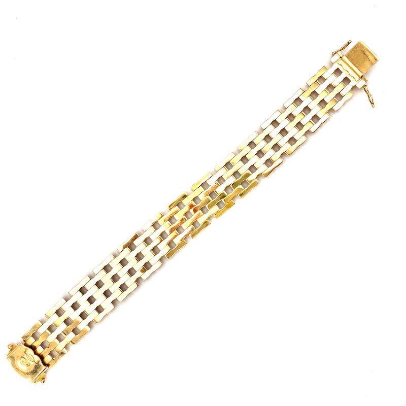 Bracciale polsino vintage oro giallo; 38 gr - 18 cm