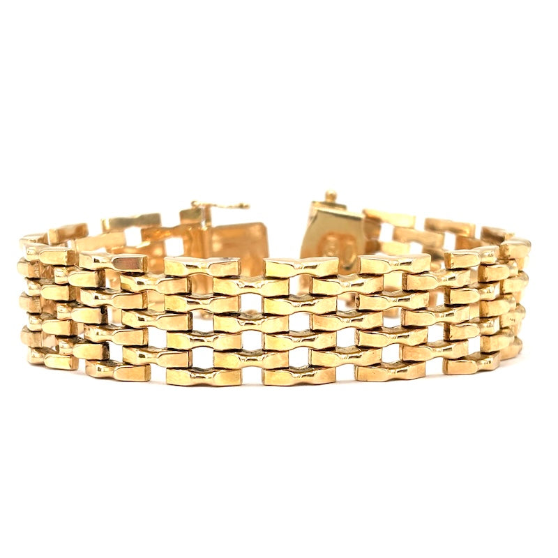 Bracciale polsino vintage oro giallo; 38 gr - 18 cm