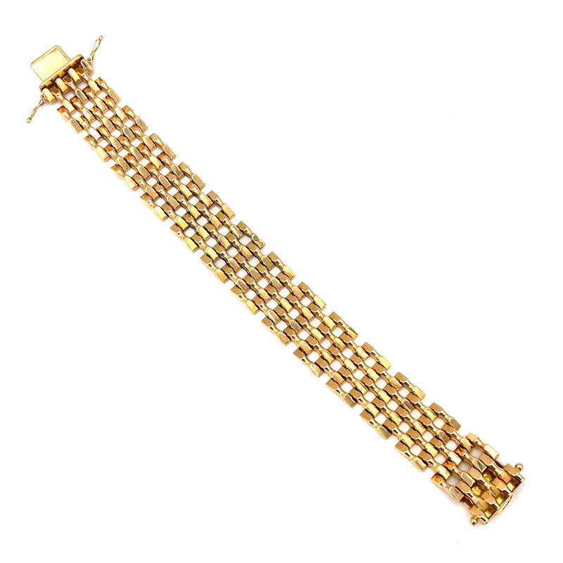 Bracciale polsino vintage oro giallo; 38 gr - 18 cm