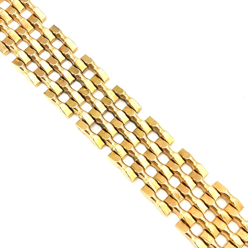 Bracciale polsino vintage oro giallo; 38 gr - 18 cm