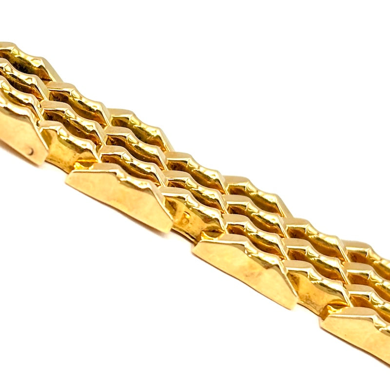 Bracciale polsino vintage oro giallo; 38 gr - 18 cm