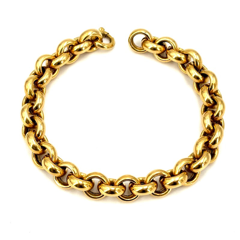 Bracciale rollò catena grossa oro giallo; 23.99 gr - 22 cm