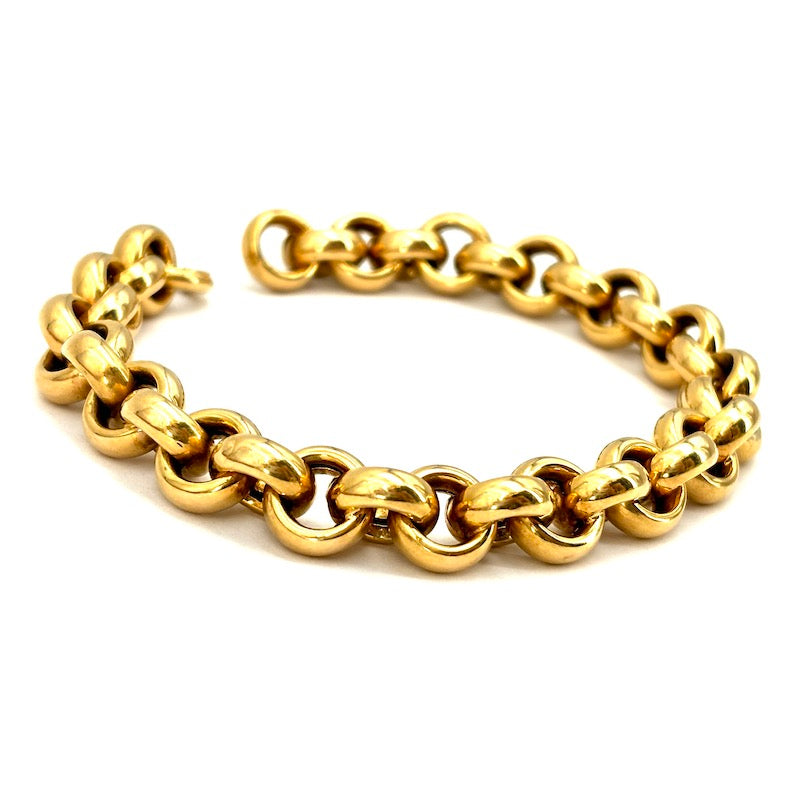 Bracciale rollò catena grossa oro giallo; 23.99 gr - 22 cm