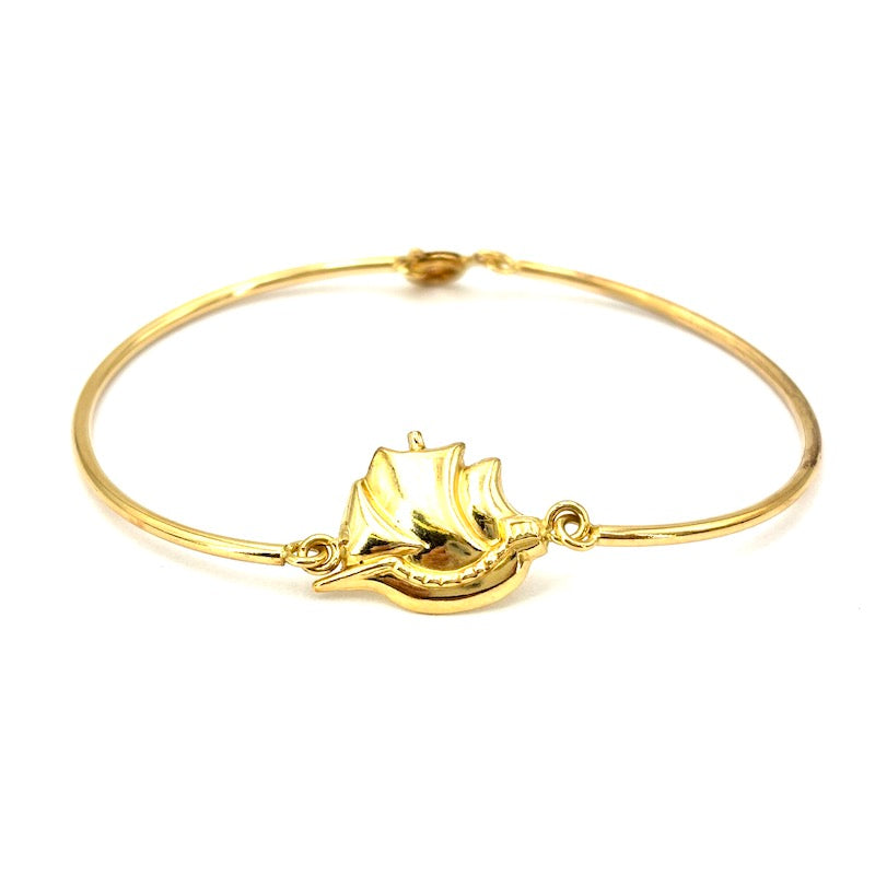 Bracciale semirigido veliero, oro giallo; 3.52 gr