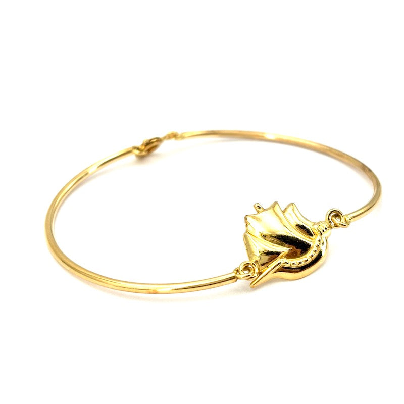 Bracciale semirigido veliero, oro giallo; 3.52 gr