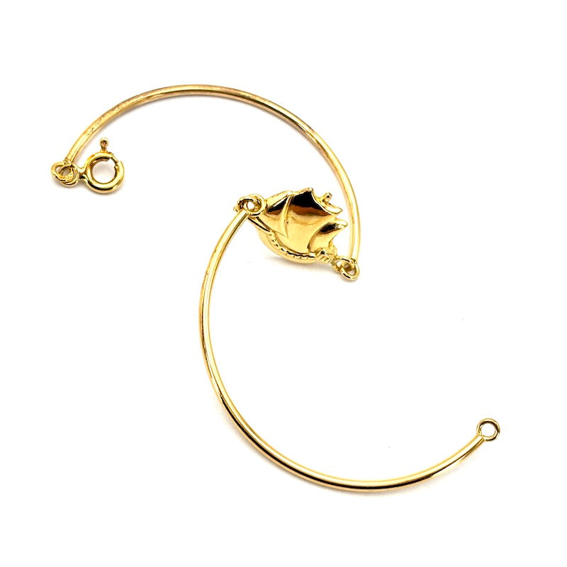 Bracciale semirigido veliero, oro giallo; 3.52 gr