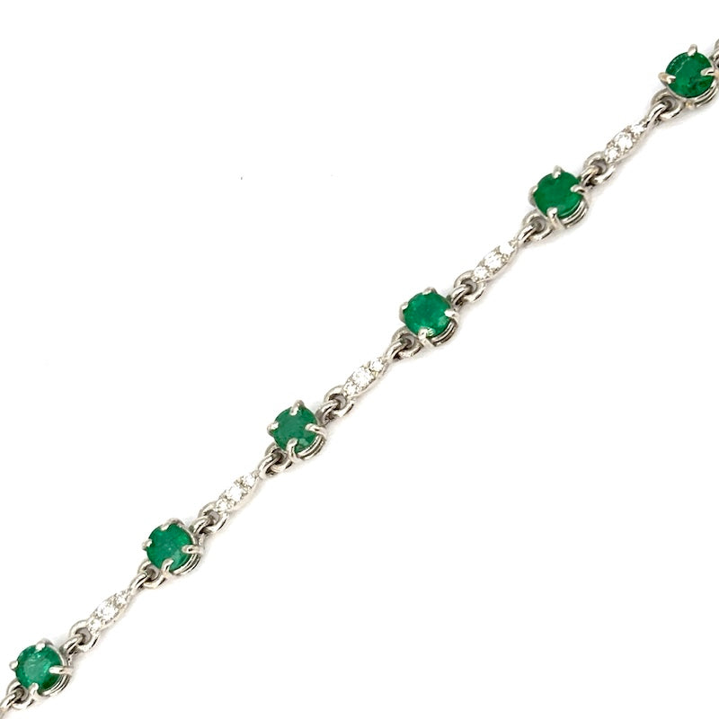 Bracciale smeraldi - 2.89 ct - brillanti - 0.56 ct - e oro; 5.67 gr