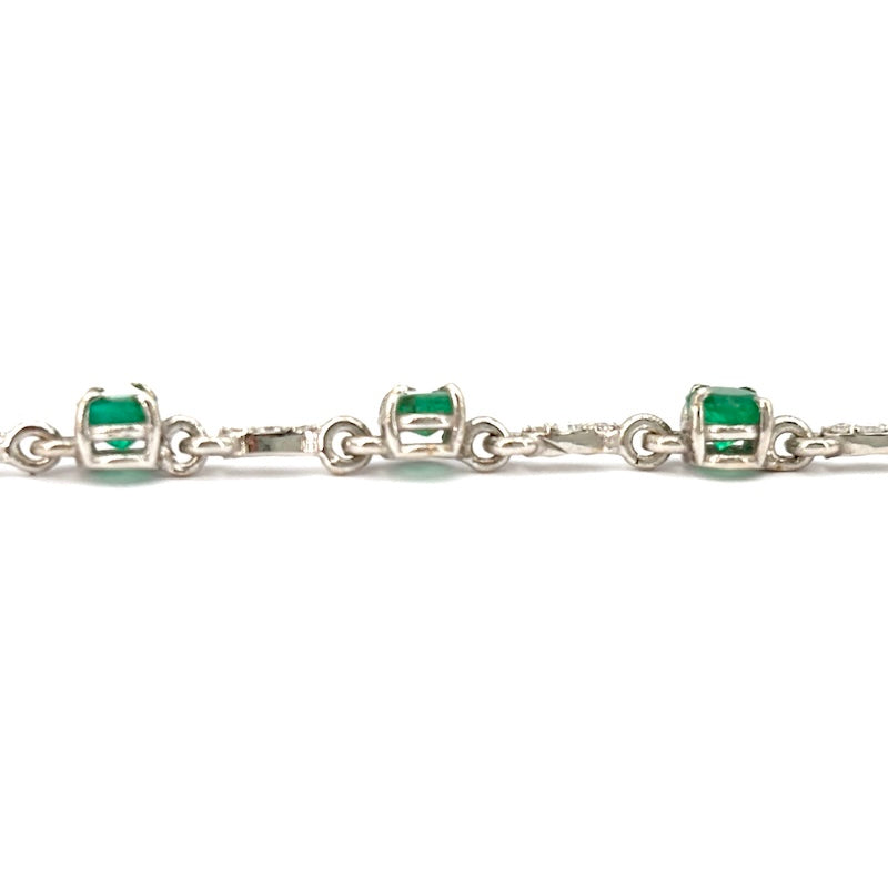 Bracciale smeraldi - 2.89 ct - brillanti - 0.56 ct - e oro; 5.67 gr