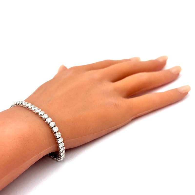 Bracciale tennis oro bianco e brillanti - 5.49 ct; 15.76 gr - 17.5 cm