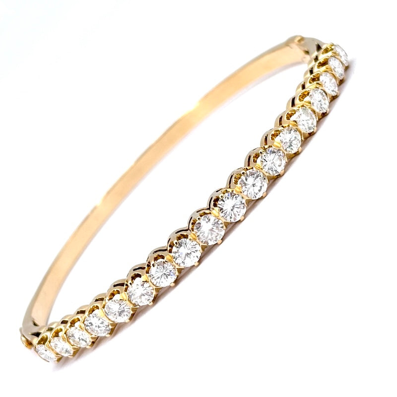 Bracciale tennis rigido oro giallo e brillanti; 16.6 gr