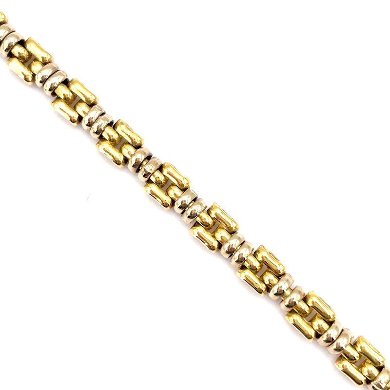 Bracciale uomo oro, testa di leone, catena bicolore - 17.6 gr