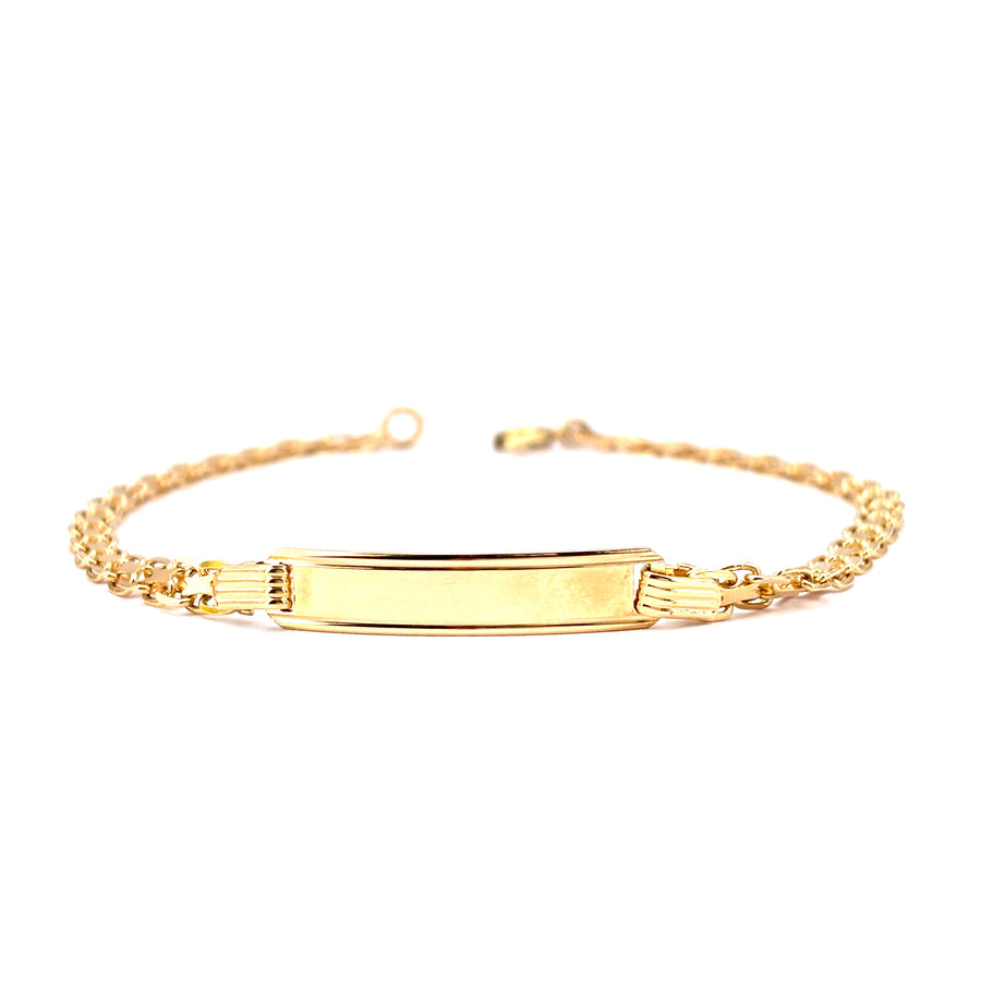Bracciale uomo oro fibbia per incisione, catena, 20 cm - 6.2 gr