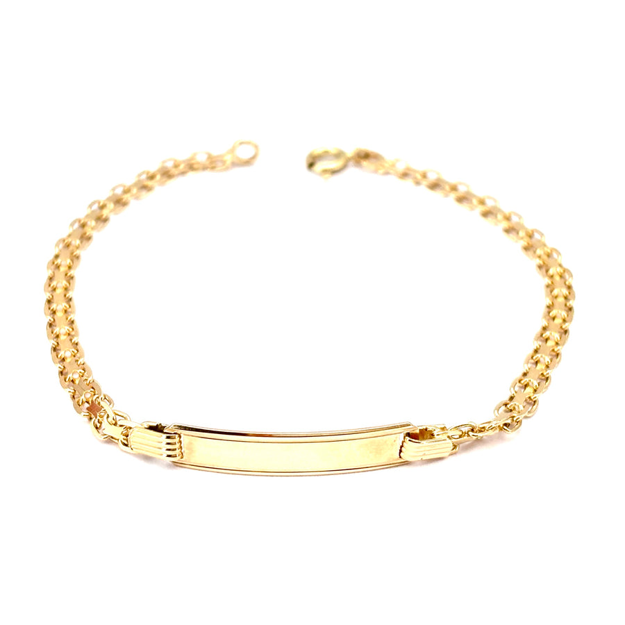Bracciale uomo oro fibbia per incisione, catena, 20 cm - 6.2 gr