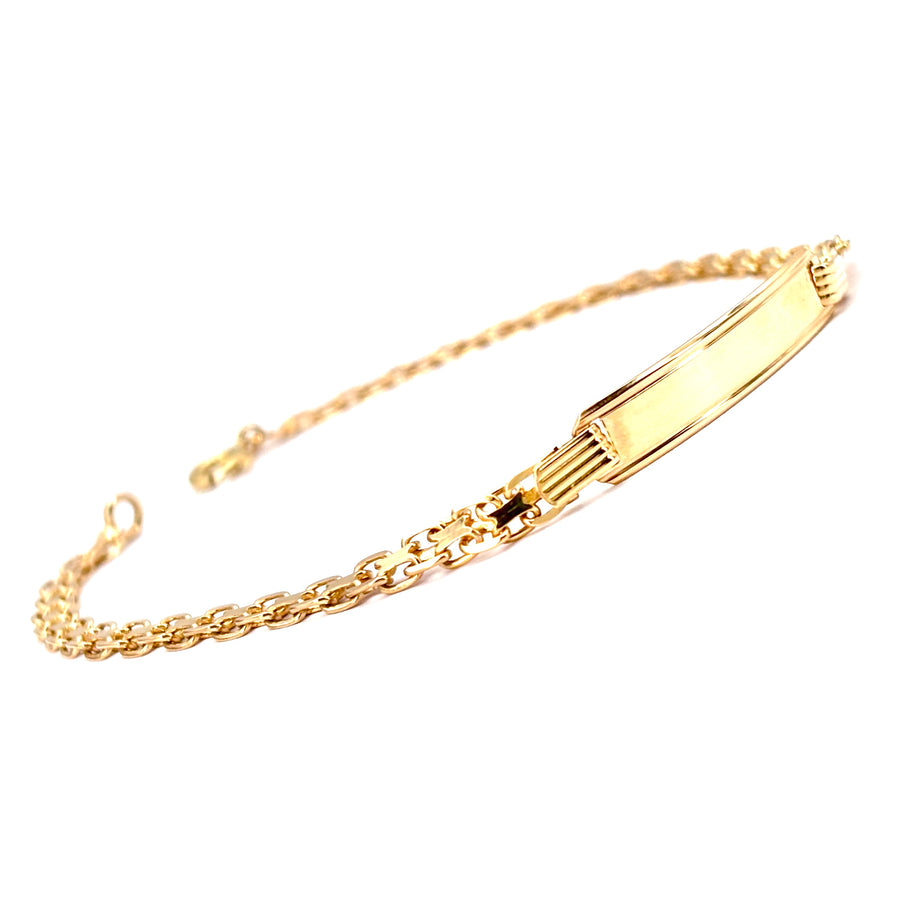 Bracciale uomo oro fibbia per incisione, catena, 20 cm - 6.2 gr