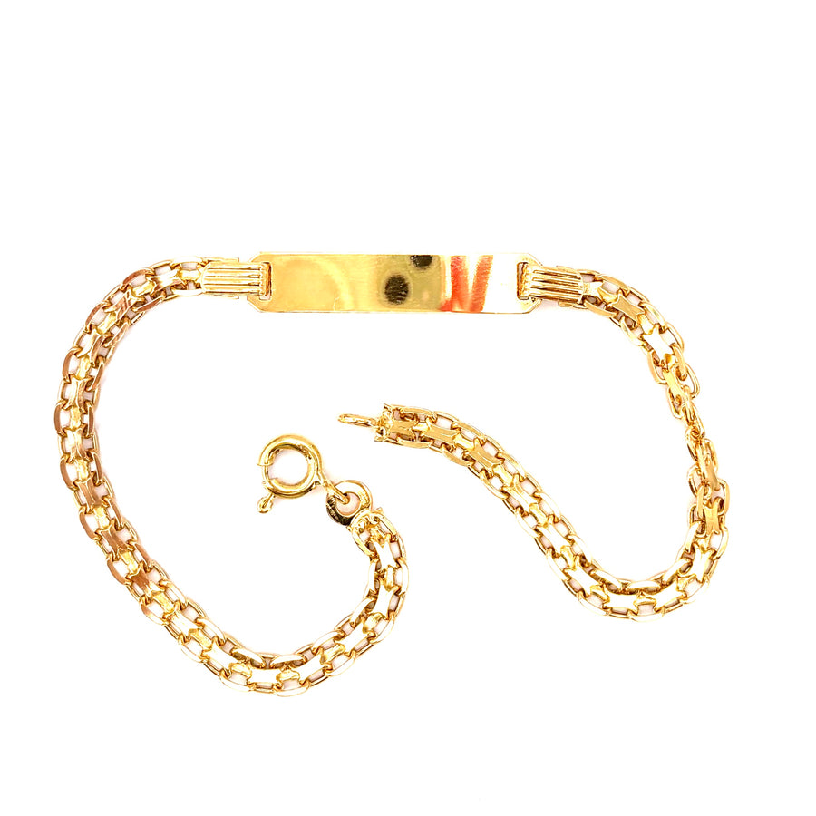 Bracciale uomo oro fibbia per incisione, catena, 20 cm - 6.2 gr