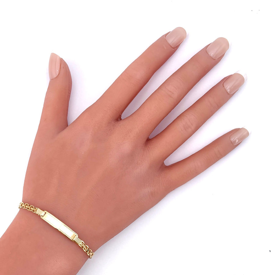 Bracciale uomo oro fibbia per incisione, catena, 20 cm - 6.2 gr