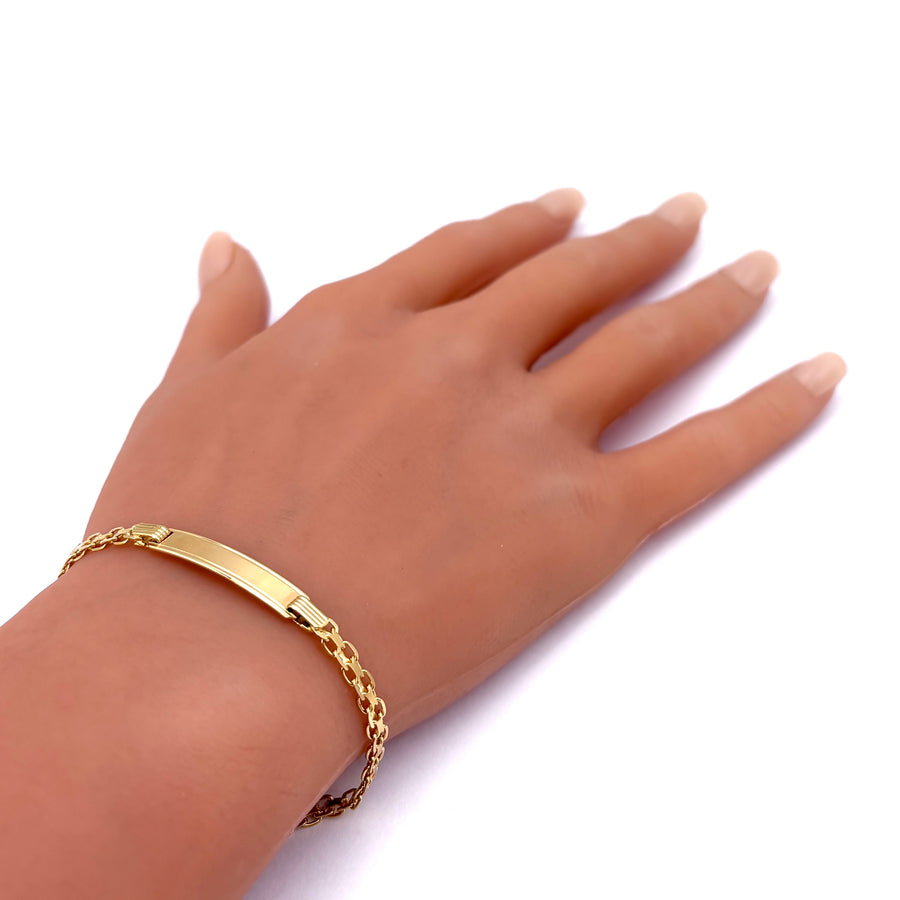 Bracciale uomo oro fibbia per incisione, catena, 20 cm - 6.2 gr