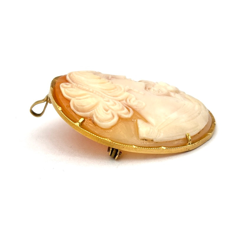 Ciondolo-spilla cammeo e oro; 7.87 gr