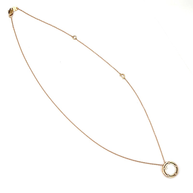 Ciondolo Damiani D Side, madreperla, oro rosa e brillanti; 5.56 gr