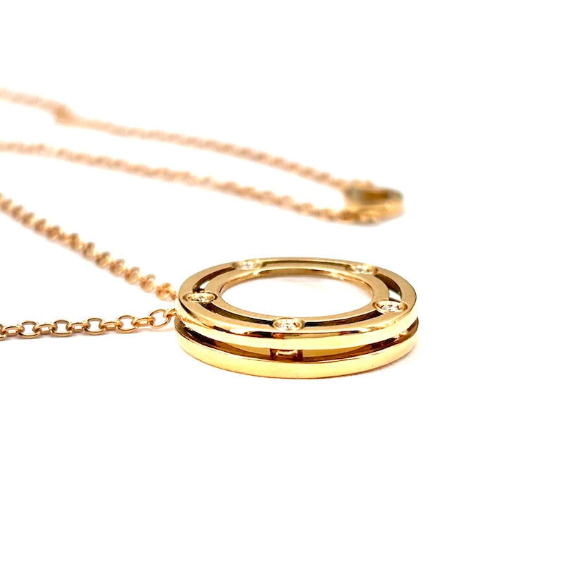 Ciondolo Damiani D Side, madreperla, oro rosa e brillanti; 5.56 gr