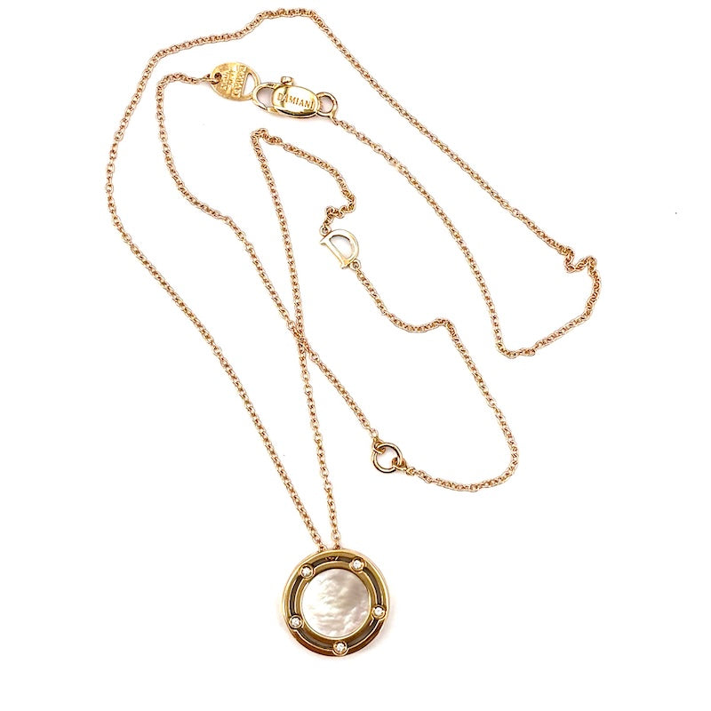 Ciondolo Damiani D Side, madreperla, oro rosa e brillanti; 5.56 gr