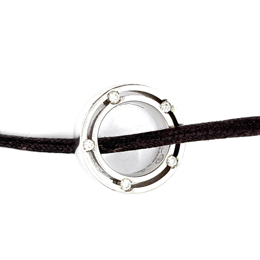 Ciondolo Damiani D Side, oro bianco, caucciù; 5.16 gr