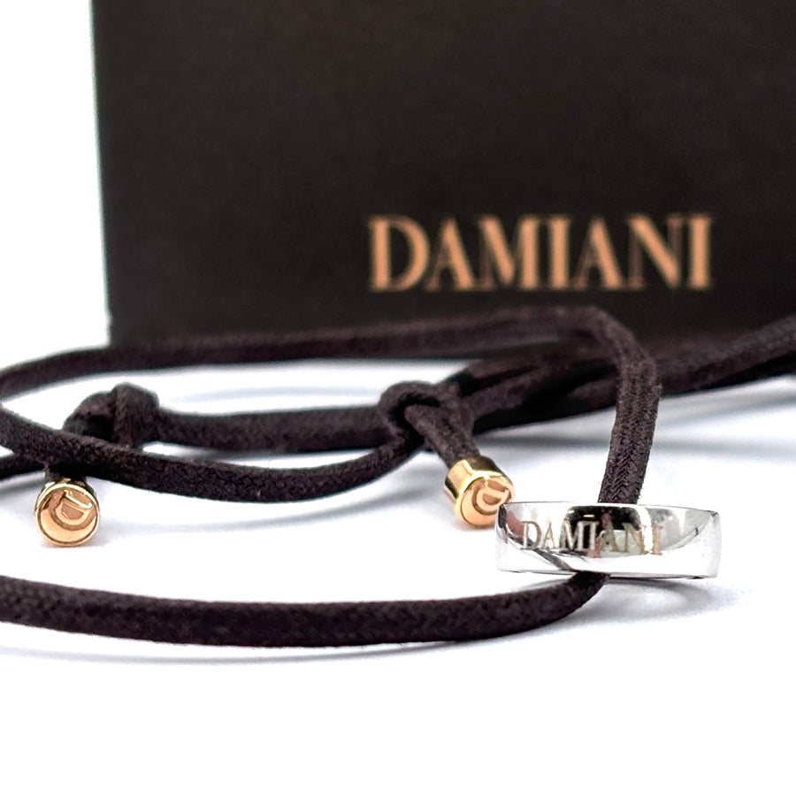Ciondolo Damiani D Side, oro bianco, caucciù; 5.16 gr