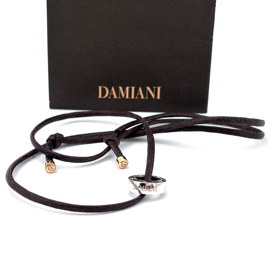 Ciondolo Damiani D Side, oro bianco, caucciù; 5.16 gr