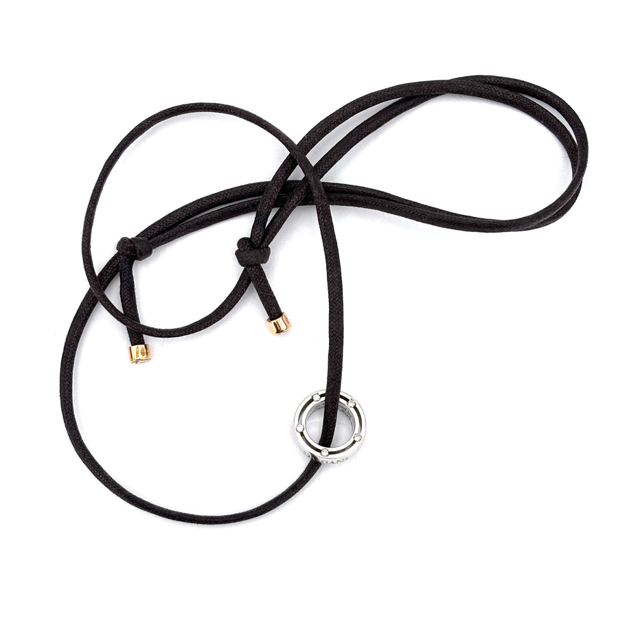 Ciondolo Damiani D Side, oro bianco, caucciù; 5.16 gr