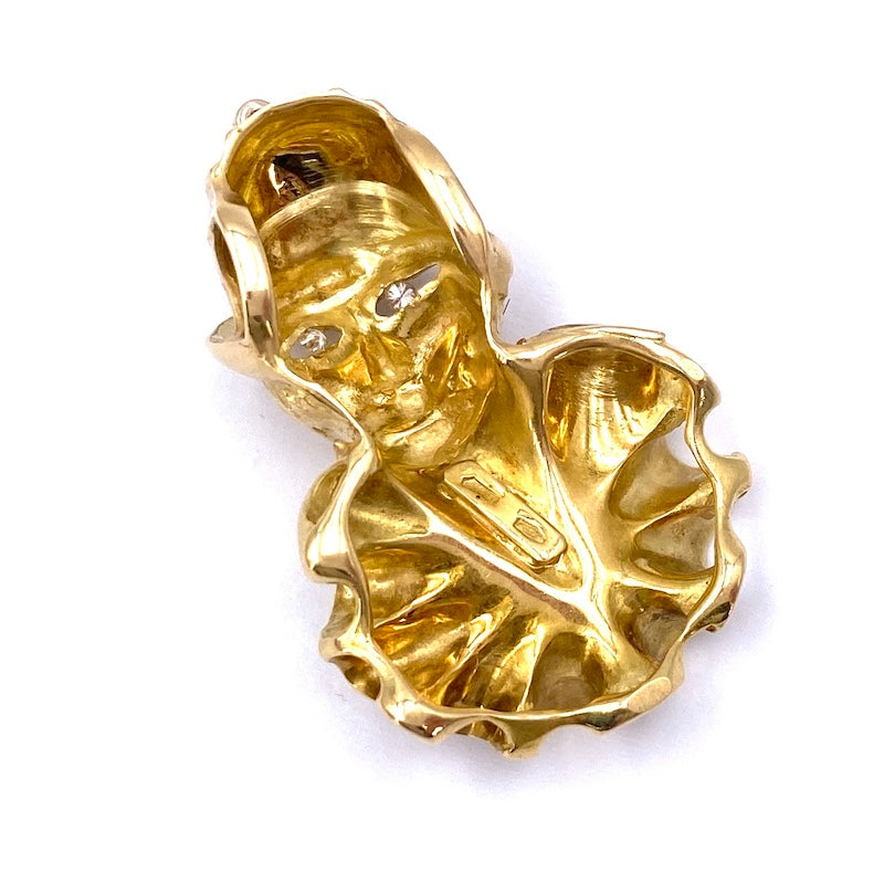 Ciondolo Gipsy girl anni '20, oro giallo, zaffiri e brillanti; 10.16 gr