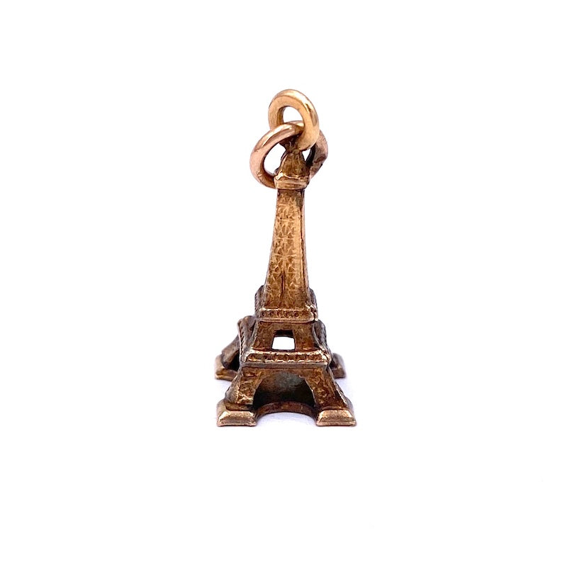 Ciondolo Tour Eiffel charm inglese vintage da collezione, oro; 0.8 gr