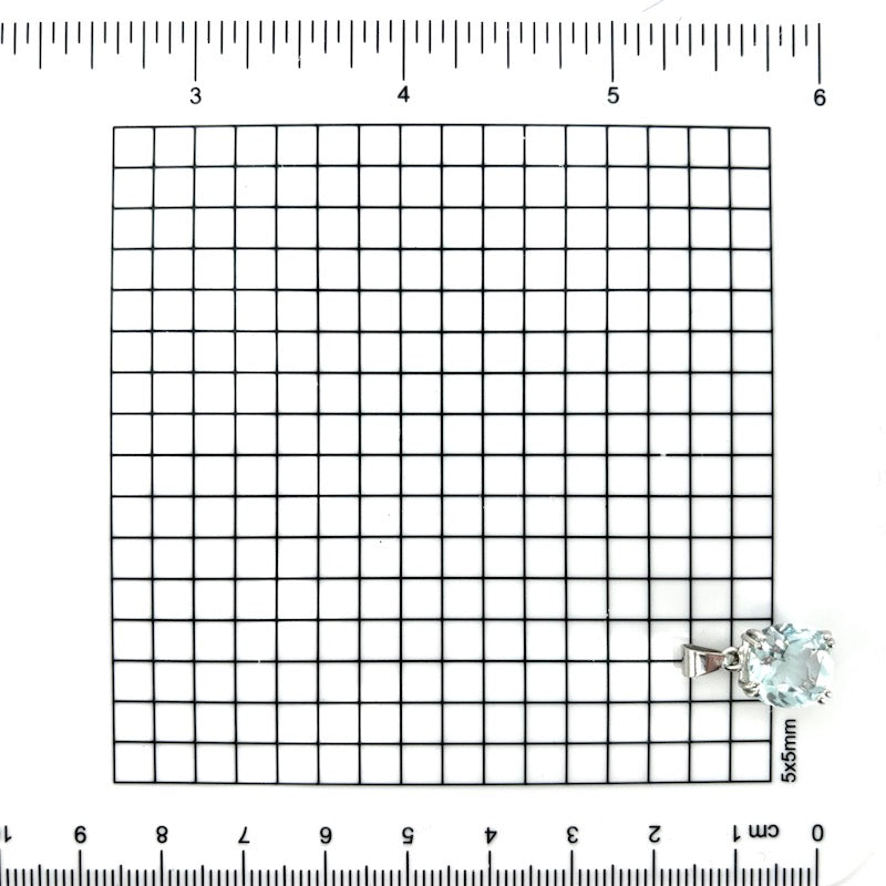 Ciondolo acquamarina, oro bianco; 1.62 gr