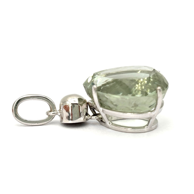 Ciondolo acquamarina verde, oro bianco; 7.4 gr