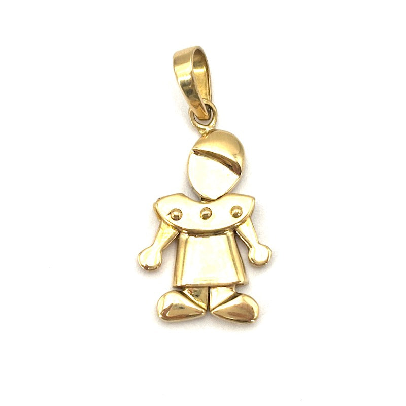 Ciondolo charm Pierrot oro giallo 18 kt; 4.68 gr