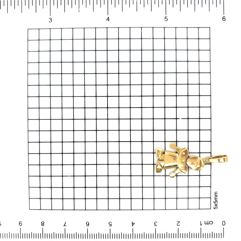 Ciondolo charm Pierrot oro giallo 18 kt; 4.68 gr