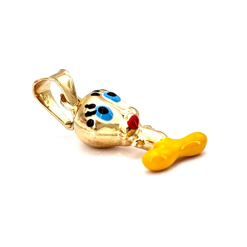 Ciondolo charm Titti, oro giallo 18 kt, dipinto a smalti; 1.61 gr