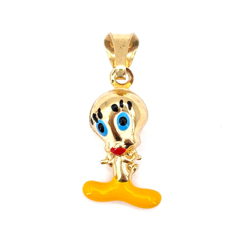 Ciondolo charm Titti, oro giallo 18 kt, dipinto a smalti; 1.61 gr