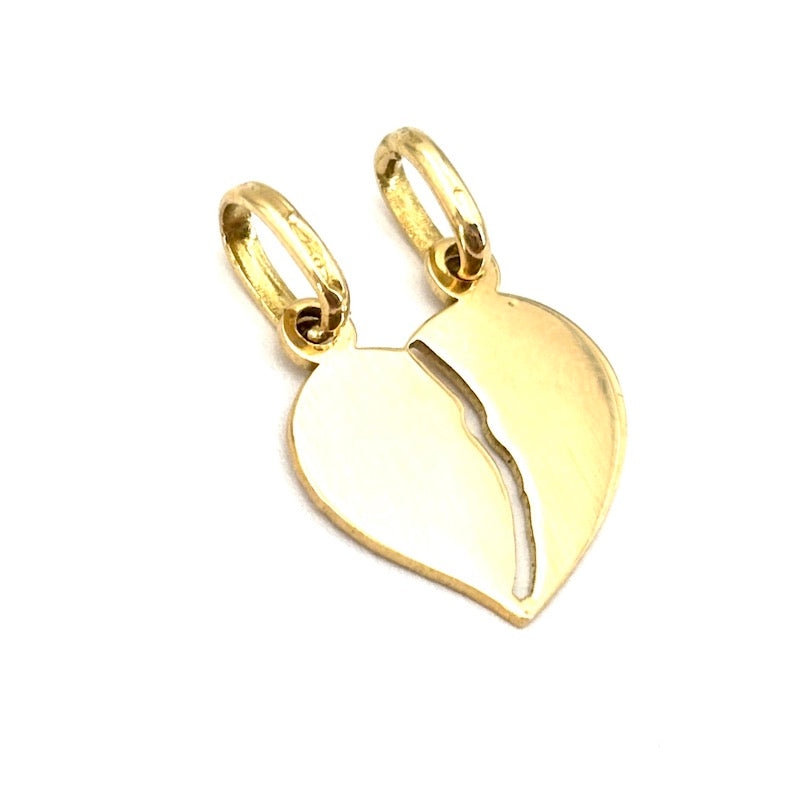 Ciondolo charm cuore spezzabile, oro giallo 18 kt; 1.8 gr