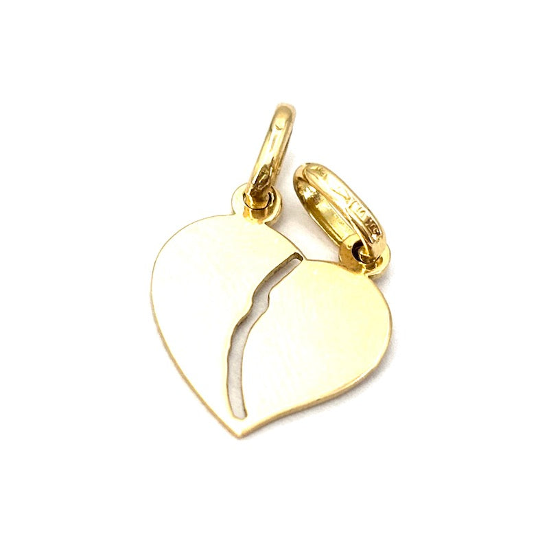 Ciondolo charm cuore spezzabile, oro giallo 18 kt; 1.8 gr