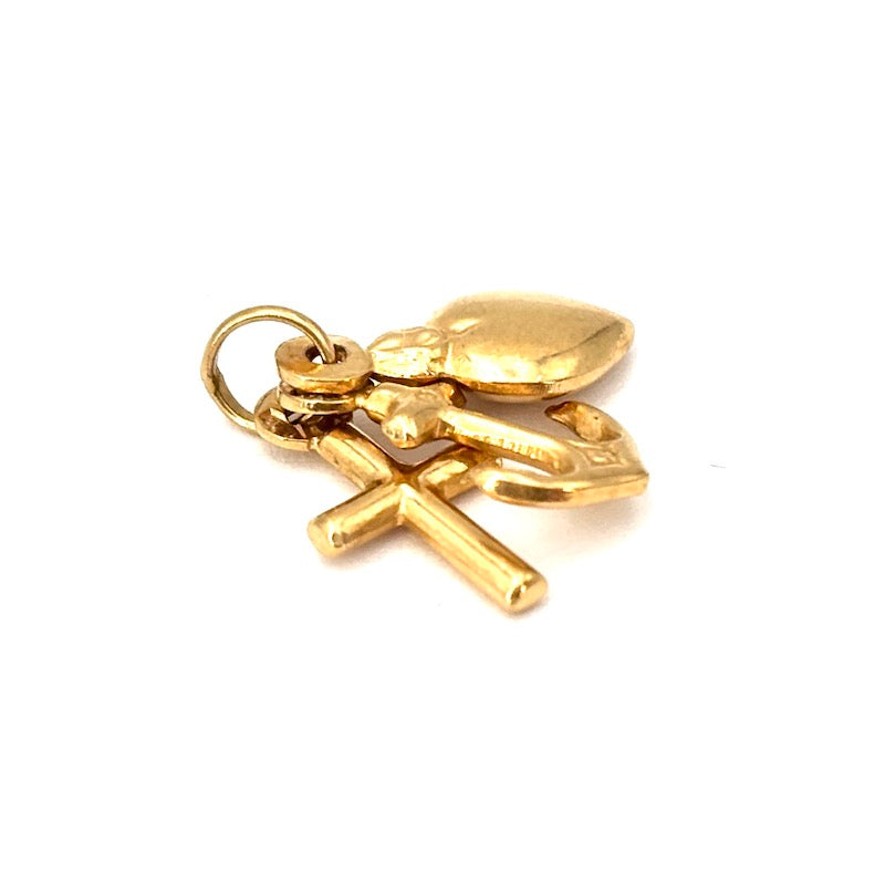Ciondolo charm tre virtù teologali, oro giallo 18 kt; 1.32 gr