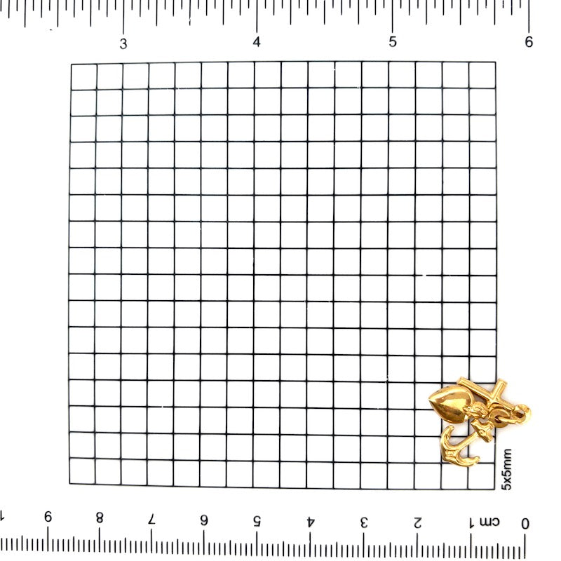 Ciondolo charm tre virtù teologali, oro giallo 18 kt; 1.32 gr