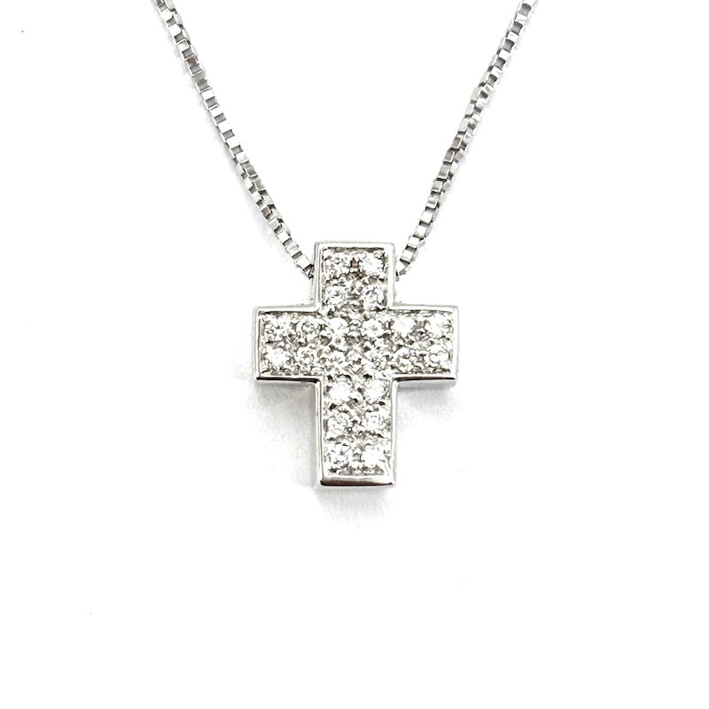 Ciondolo croce Salvini oro bianco e brillanti; 4.07 gr