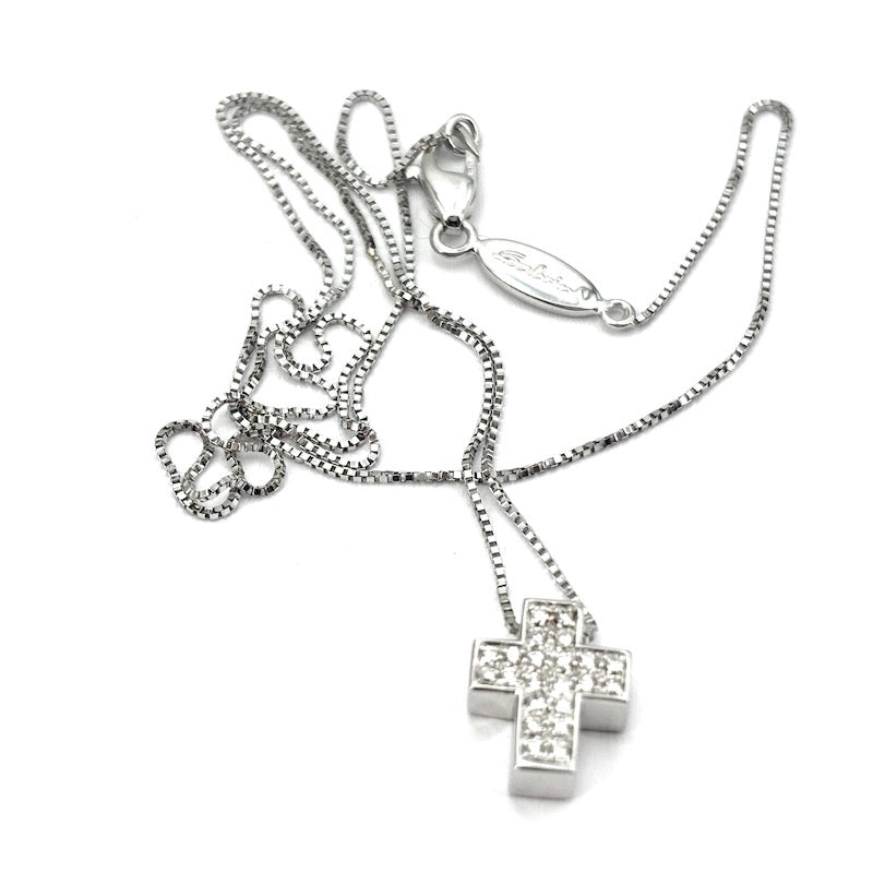 Ciondolo croce Salvini oro bianco e brillanti; 4.07 gr