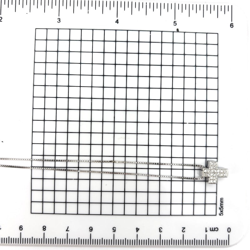 Ciondolo croce Salvini oro bianco e brillanti; 4.07 gr