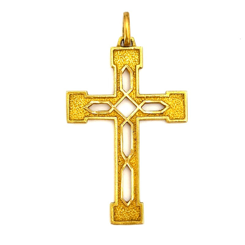 Ciondolo croce uomo in oro giallo - 5.7 cm x 3.2 cm; 8.41 gr