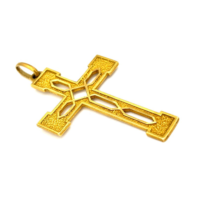 Ciondolo croce uomo in oro giallo - 5.7 cm x 3.2 cm; 8.41 gr
