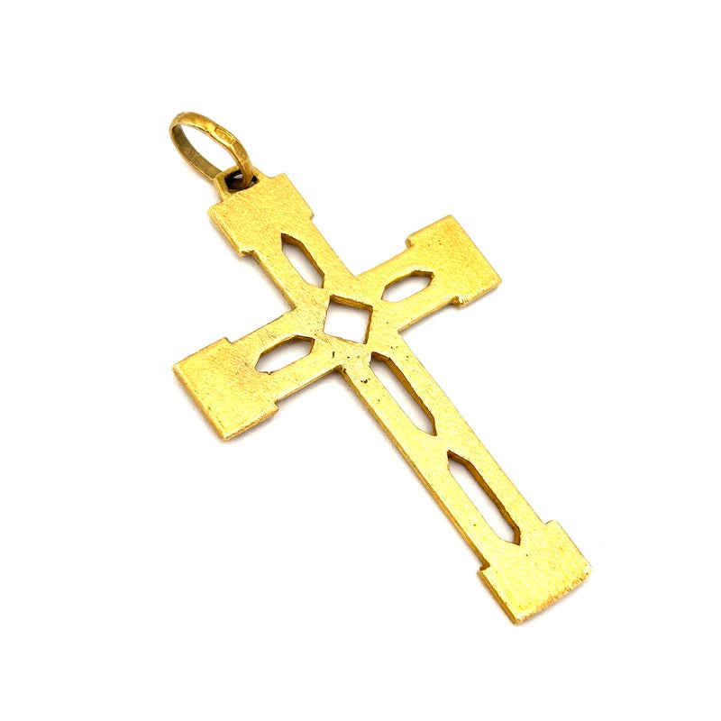 Ciondolo croce uomo in oro giallo - 5.7 cm x 3.2 cm; 8.41 gr