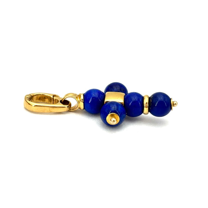 Ciondolo charm croce lapis e oro - 3.9 cm x 2.8 cm; 4.31 gr
